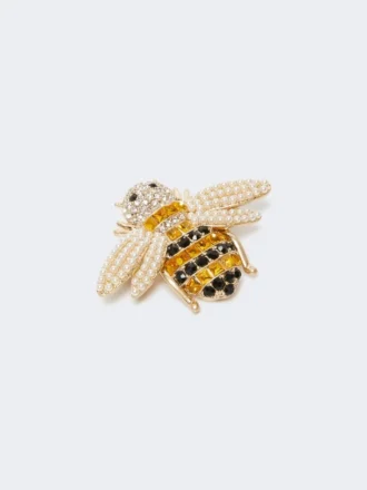 Broche de cristal, negro