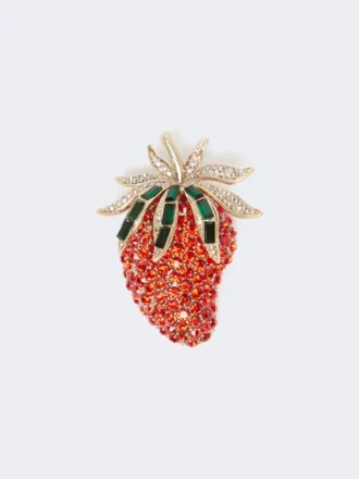 Broche de cristal, rojo
