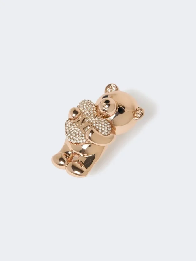 Broche de metal con pedrería, rosa antiguo Broche de metal con pedrería, rosa antiguo