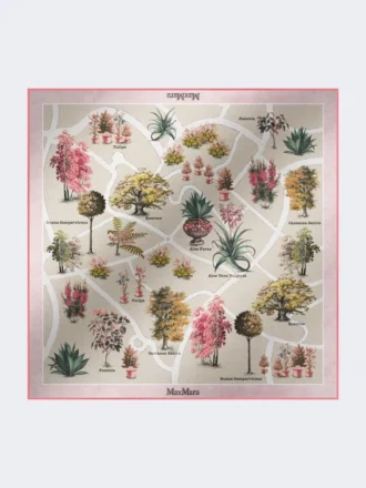 Bufanda oversize de seda y lana estampada, rosa antiguo
