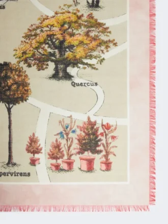 Bufanda oversize de seda y lana estampada, rosa antiguo