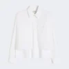 Camisa asimétrica de algodón lavado, blanca