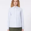 Camisa clásica de algodón, azul claro