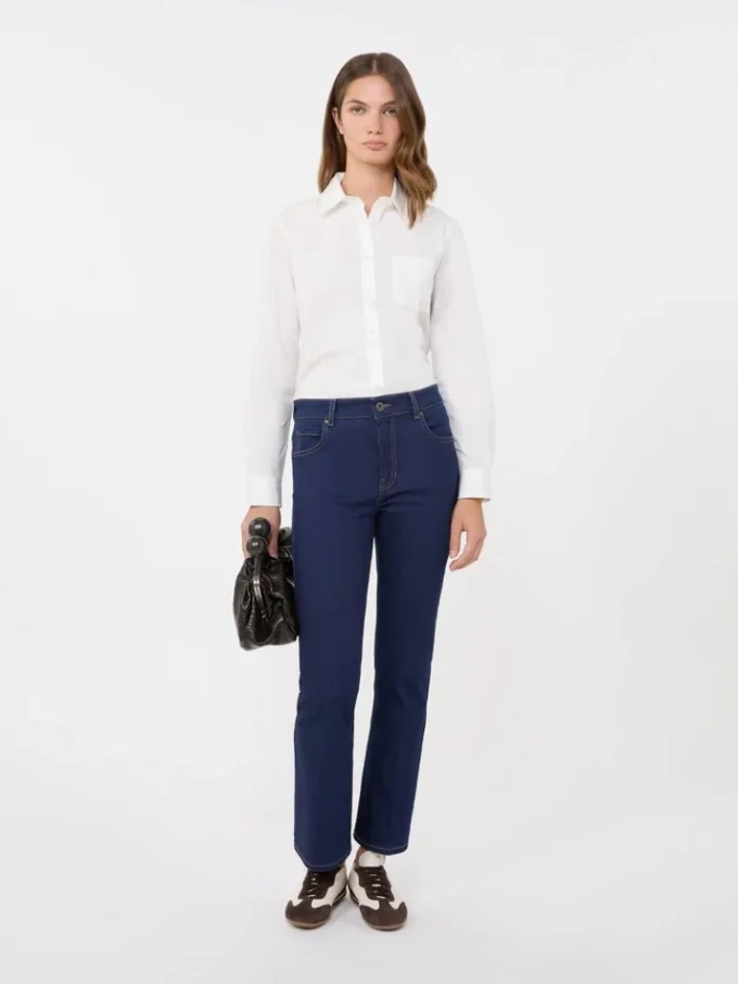 Camisa clásica de algodón, blanco óptico Camisa clásica de algodón, blanco óptico