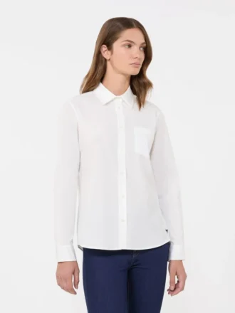 Camisa clásica de algodón, blanco óptico Camisa clásica de algodón, blanco óptico