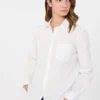 Camisa clásica de algodón, blanco óptico Camisa clásica de algodón, blanco óptico