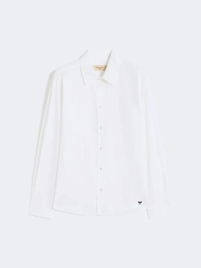 Camisa clásica de algodón, blanco óptico Camisa clásica de algodón, blanco óptico