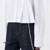 Camisa corta de popelín con pliegues asimétricos, blanco óptico Camisa corta de popelín con pliegues asimétricos, blanco óptico