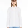 Camisa de algodón con logotipo, blanco óptico