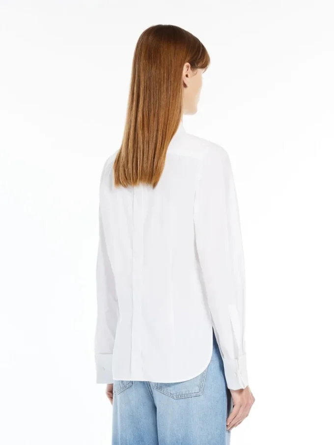 Camisa de algodón con logotipo, blanco óptico