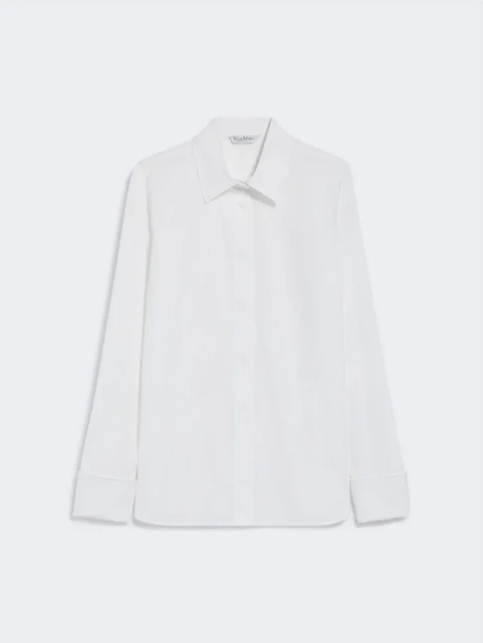 Camisa de algodón con logotipo, blanco óptico