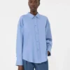 Camisa de algodón Oxford, azul claro Camisa de algodón Oxford, azul claro