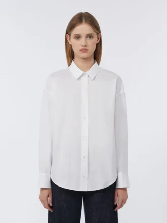 Camisa de algodón Oxford, blanca