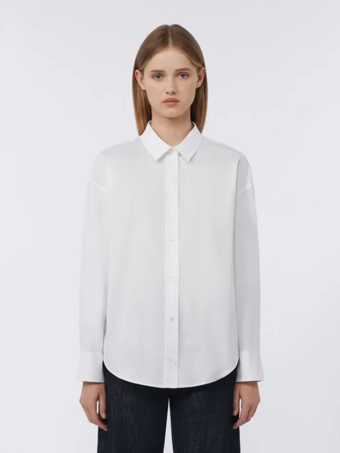 Camisa de algodón Oxford, blanca Camisa de algodón Oxford, blanca