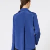 Camisa de crepé de China de seda, azul aciano