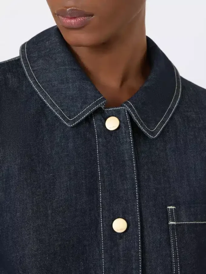 Camisa de denim de algodón, azul ultramar Camisa de denim de algodón, azul ultramar