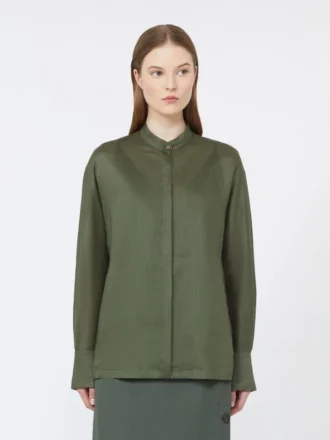 Camisa de lona de ramio, color caqui