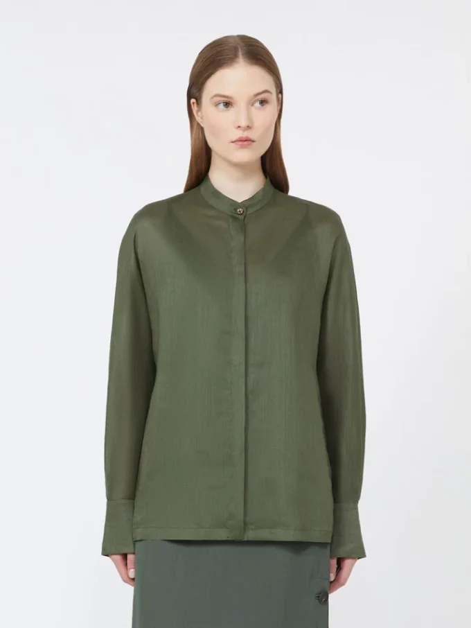 Camisa de lona de ramio, color caqui