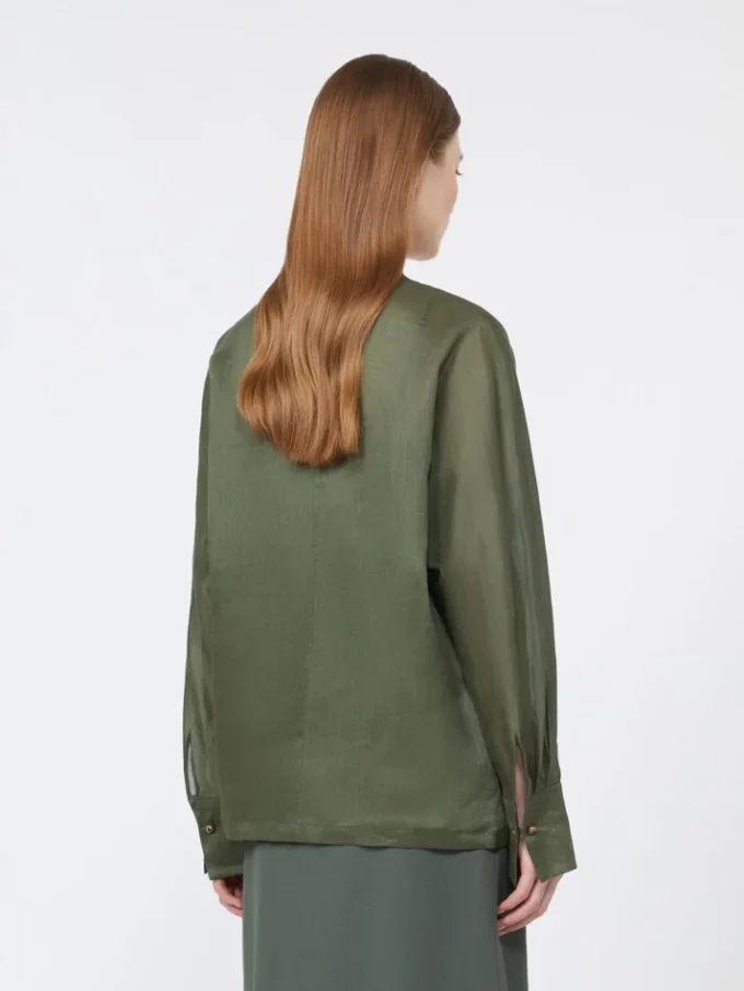 Camisa de lona de ramio, color caqui