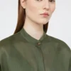 Camisa de lona de ramio, color caqui
