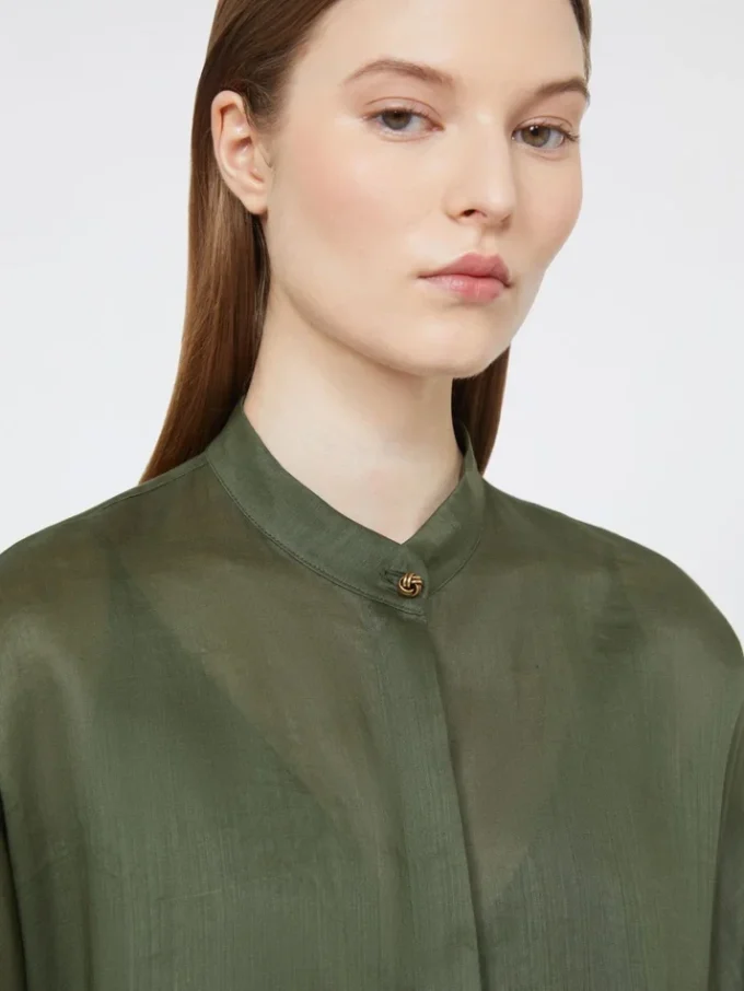 Camisa de lona de ramio, color caqui
