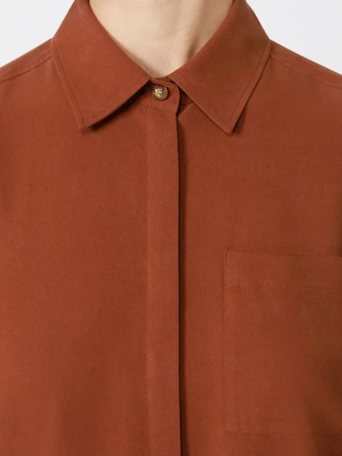 Camisa de lona de seda, terracota Camisa de lona de seda, terracota