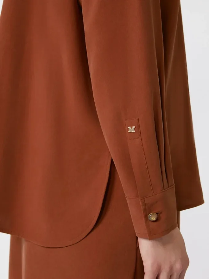 Camisa de lona de seda, terracota Camisa de lona de seda, terracota