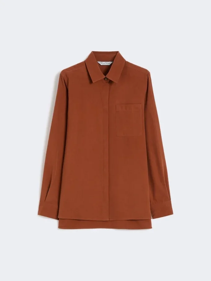 Camisa de lona de seda, terracota Camisa de lona de seda, terracota