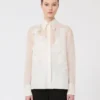Camisa de organza de seda, blanca Camisa de organza de seda, blanca