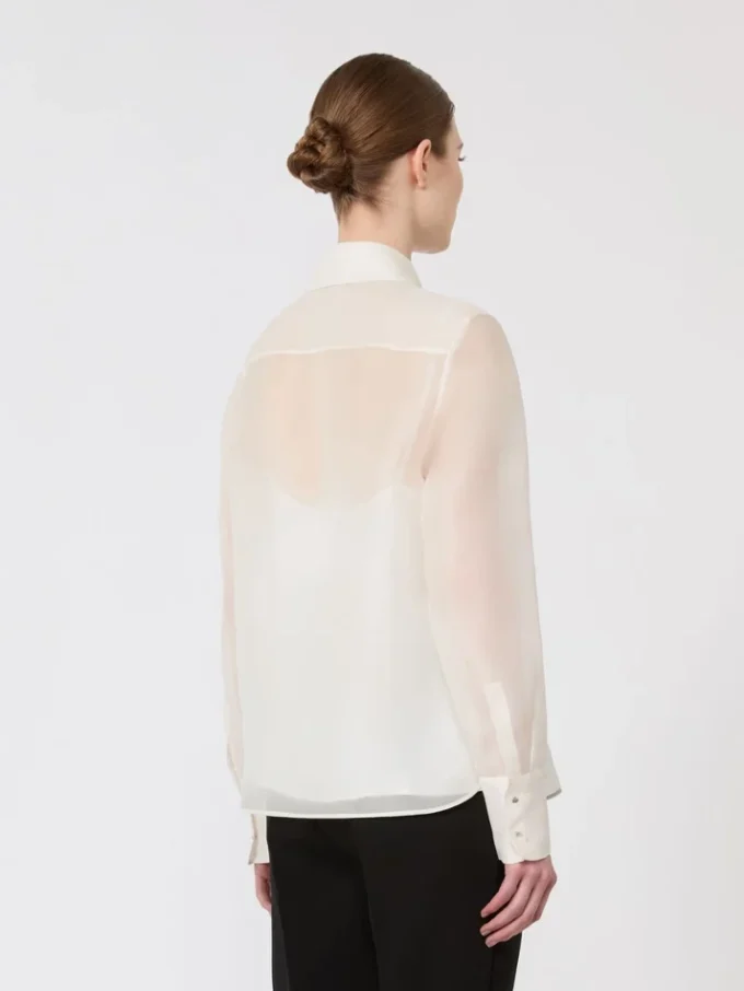 Camisa de organza de seda, blanca Camisa de organza de seda, blanca