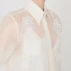 Camisa de organza de seda, blanca Camisa de organza de seda, blanca