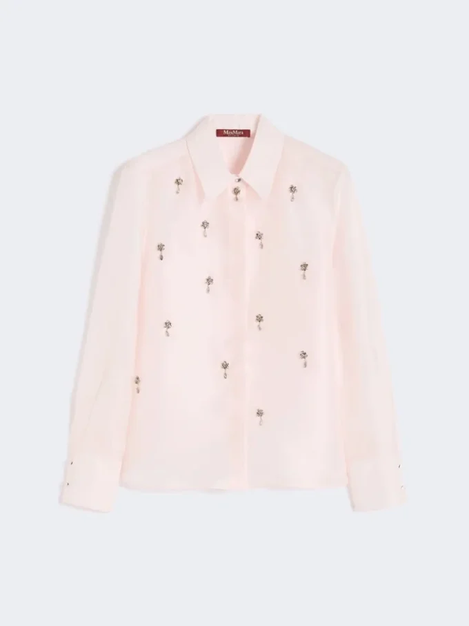 Camisa de organza de seda, rosa Camisa de organza de seda, rosa