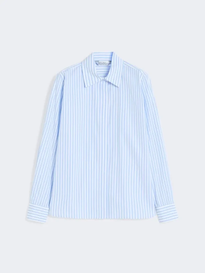 Camisa de popelín a rayas, azul claro Camisa de popelín a rayas, azul claro