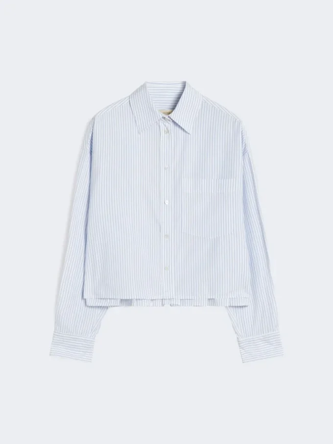 Camisa de popelín de algodón, azul claro Camisa de popelín de algodón, azul claro
