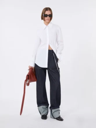 Camisa de popelín de algodón, blanco óptico