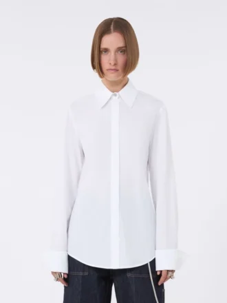 Camisa de popelín de algodón, blanco óptico