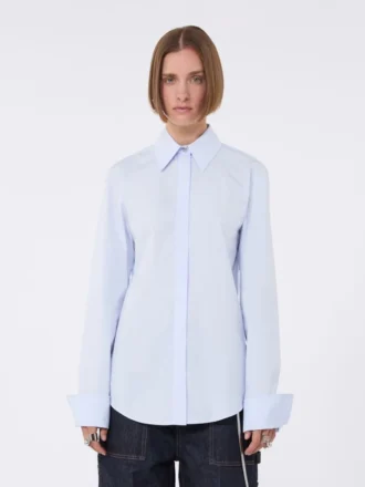 Camisa de popelín de algodón, color avio