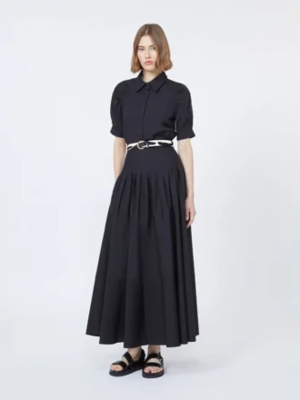 Camisa de popelín de algodón, negra