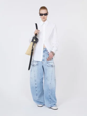 Camisa de popelín de corte entallado, blanco óptico