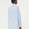 Camisa oversize de algodón a rayas, azul claro Camisa oversize de algodón a rayas, azul claro