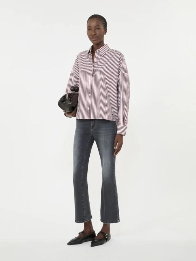 Camisa oversize de algodón, color burdeos Camisa oversize de algodón, color burdeos