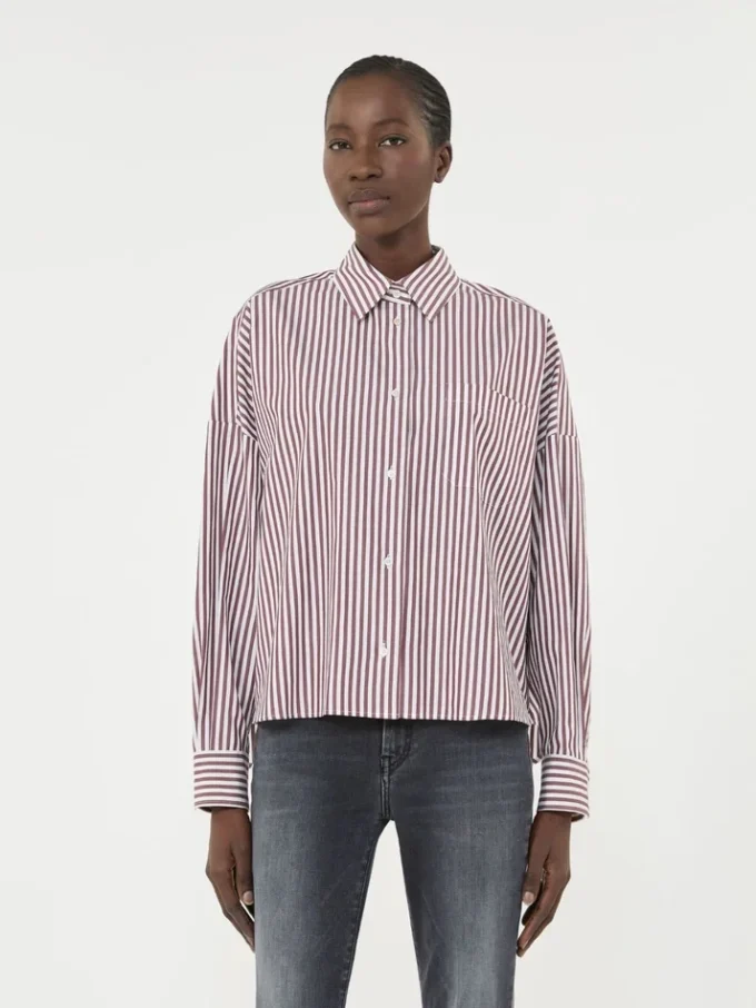 Camisa oversize de algodón, color burdeos Camisa oversize de algodón, color burdeos