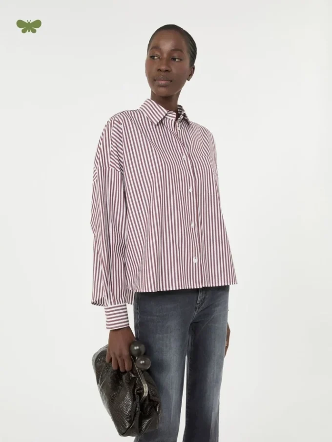 Camisa oversize de algodón, color burdeos Camisa oversize de algodón, color burdeos