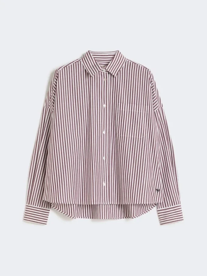 Camisa oversize de algodón, color burdeos Camisa oversize de algodón, color burdeos