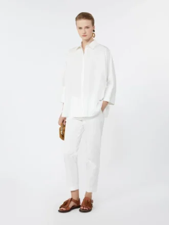 Camisa oversize de popelín de algodón, blanca