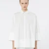Camisa oversize de popelín de algodón, blanca Camisa oversize de popelín de algodón, blanca