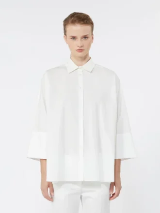Camisa oversize de popelín de algodón, blanca
