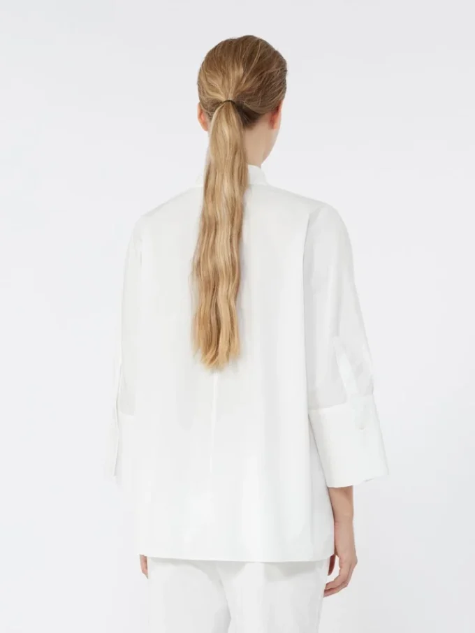Camisa oversize de popelín de algodón, blanca Camisa oversize de popelín de algodón, blanca