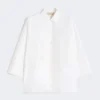 Camisa oversize de popelín de algodón, blanca Camisa oversize de popelín de algodón, blanca