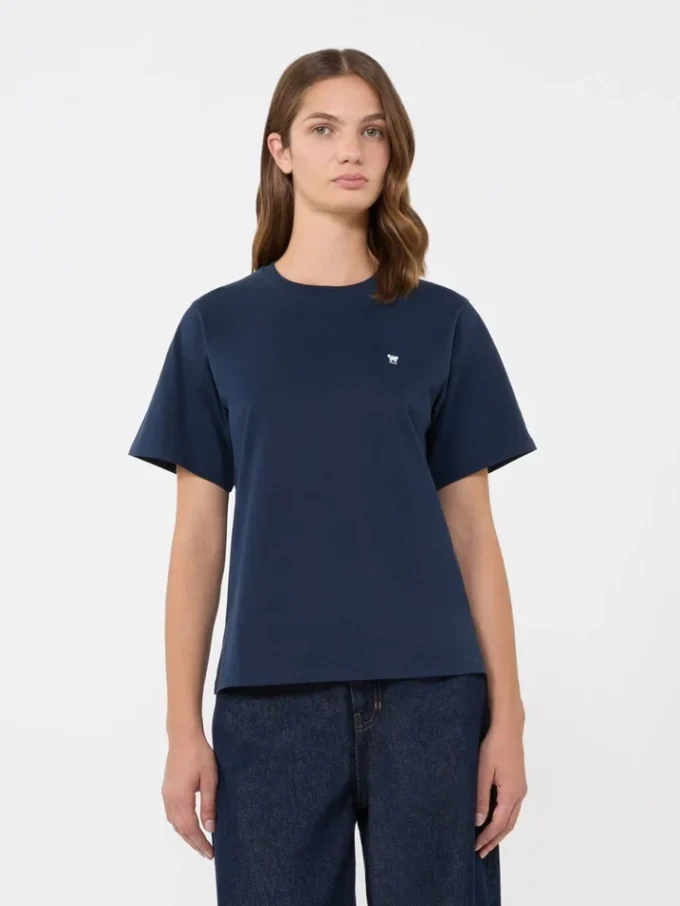 Camiseta básica de algodón, azul marino Camiseta básica de algodón, azul marino